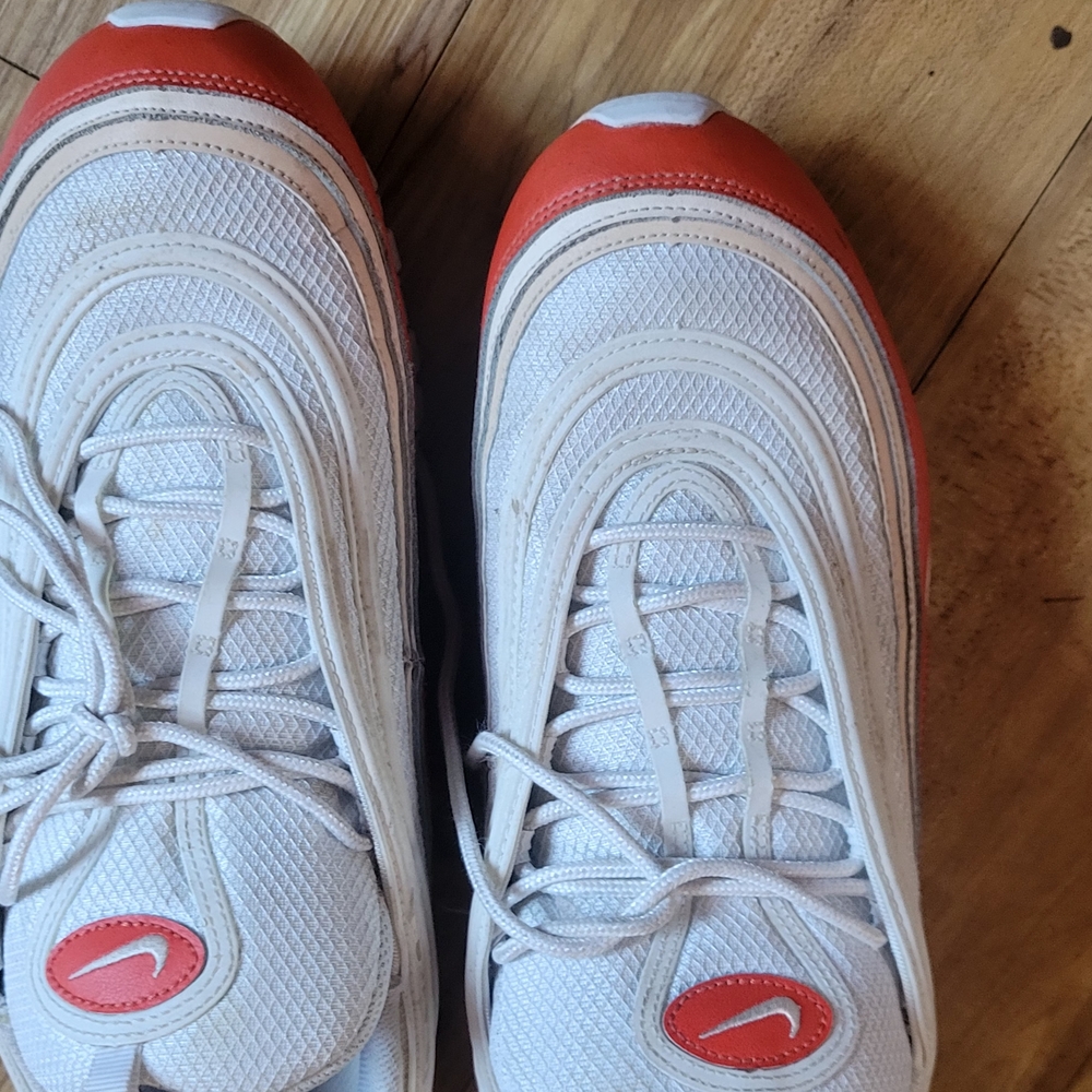 Nike White and Orange Men's Sneakers